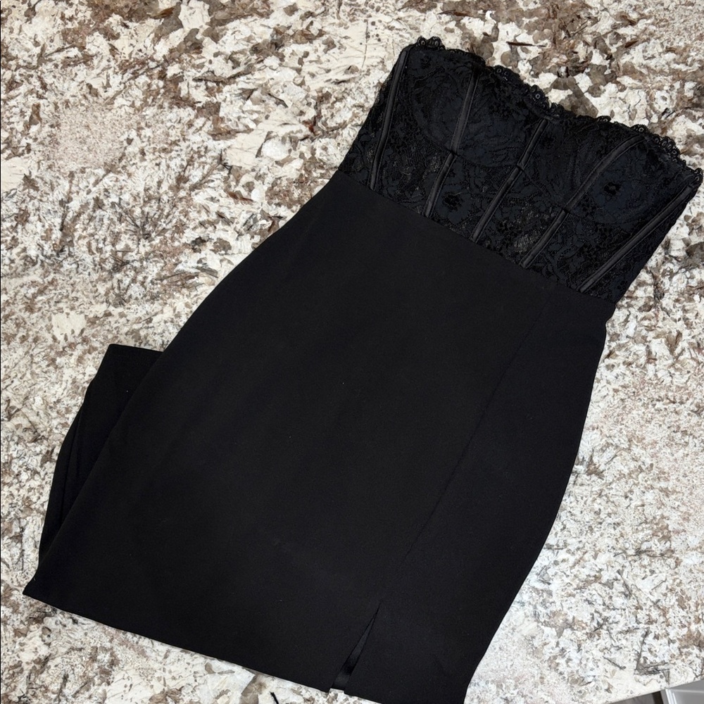Lulu's Black Strapless Dress